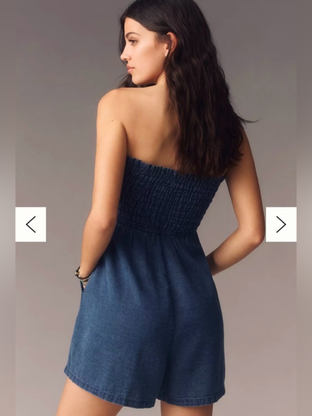 Anthropologie Pilcro smocked strapless romper